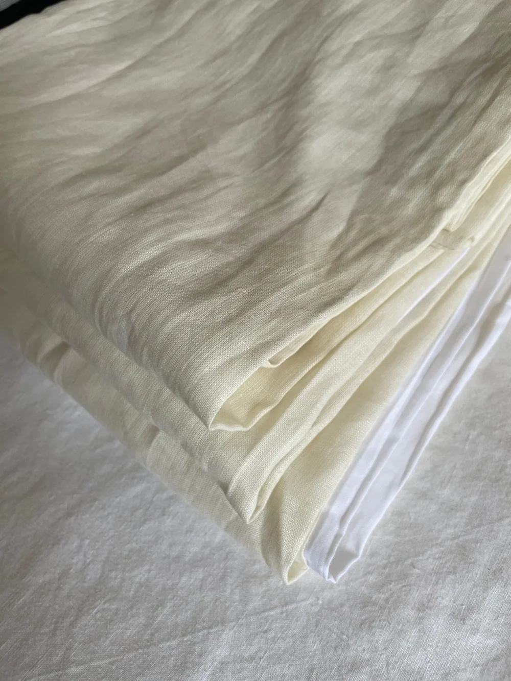Cream Quince European Linen Curtain Cream 48x108 One Panel (Two Available)